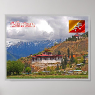Bhutan - The Dzong im Parotal - Poster
