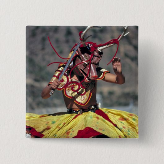Bhutan, Thimphu. Es gibt eine große Vielfalt Button (Vorderseite)