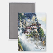 Bhutan Tiger's Nest Kloster Magnet (Vorderseite/Rückseite)