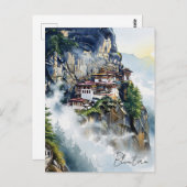 Bhutan Tiger's Nest Kloster Postkarte (Vorne/Hinten)