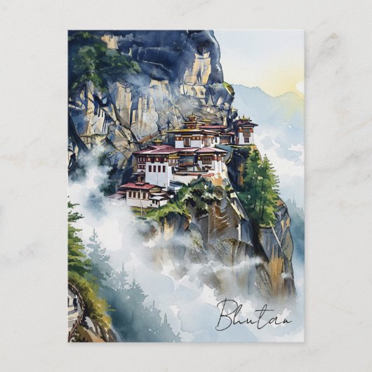 Bhutan Tiger's Nest Kloster Postkarte (Vorderseite)