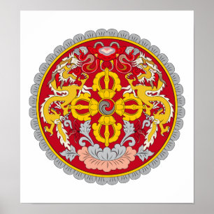 Bhutan-Wappen Poster