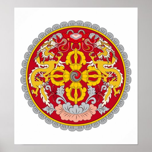 Bhutan-Wappen Poster (Vorne)