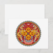 Bhutan-Wappen Postkarte (Vorne/Hinten)