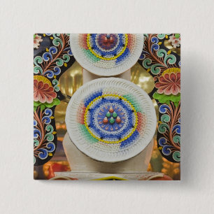 Bhutan. Zeremonielle Kuchen, die von Mönchen herge Button