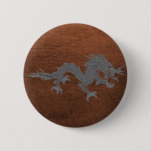 Bhutanese Dragon auf Leder Button (Vorderseite)
