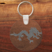 Bhutanese Dragon on Leather Schlüsselanhänger (Vorderseite)