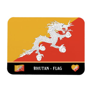 Bhutanese Flag & Bhutanese country / Bhutan dragon Magnet