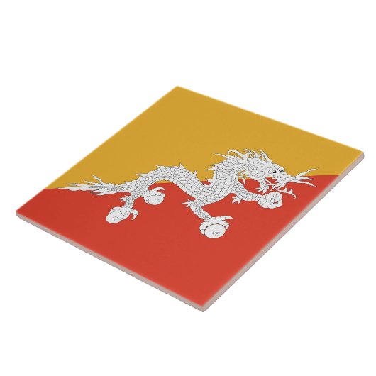 Bhutanese Flag Tile Fliese (Seite)