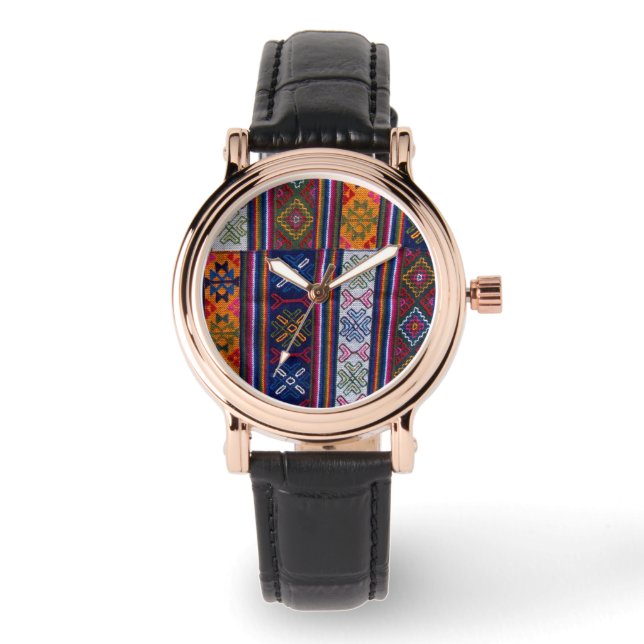Bhutanese Textile Armbanduhr (Vorderseite)