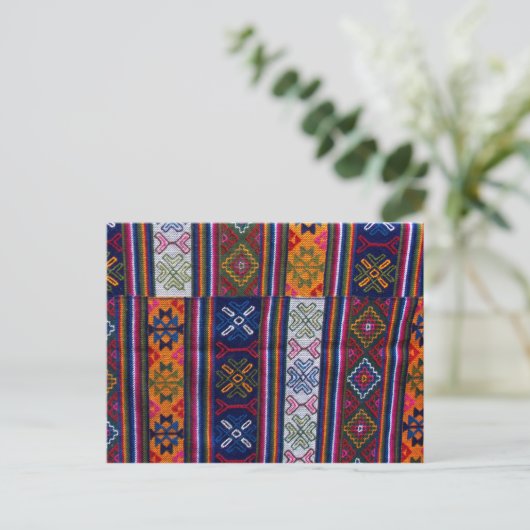 Bhutanese Textile Postkarte (Stehend Vorderseite)