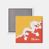Bhutanesische Fahne & Bhutan Ferien-/Sportfans Magnet (Vorderseite/Rückseite)
