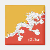 Bhutanesische Fahne & Bhutan Ferien-/Sportfans Magnet (Vorne)