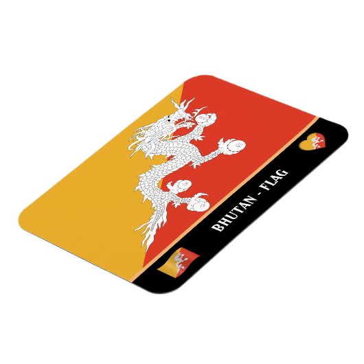 Bhutanesische Flagge / Bhutanisches Land / Bhutani Magnet (Linke Seite)