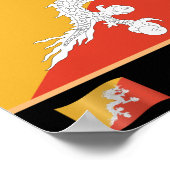 Bhutanesische Flagge / Bhutanisches Land / Bhutani Poster (Ecke)
