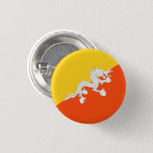Bhutanesische Flagge, Flagge Bhutans Button (Vorne & Hinten)