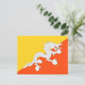 Bhutanesische Flagge, Flagge Bhutans Postkarte (Stehend Vorderseite)