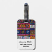 Bhutanesischer Textil Gepäckanhänger (Rückseite vertikal)