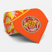 Bhutanesisches NationalEmblem und Flagge, Bhutan Krawatte (Gerollt)