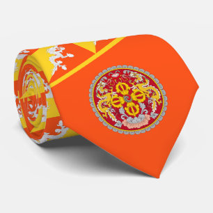 Bhutanesisches NationalEmblem und Flagge, Bhutan Krawatte