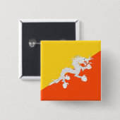 Bhutanische Flagge (Bhutan) (Donnerdrache) Button (Vorne & Hinten)