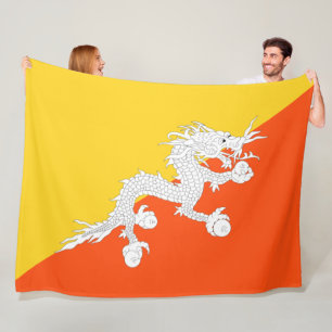 Bhutanische Flagge (Bhutan) (Donnerdrache) Fleecedecke