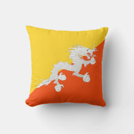 Bhutanische Flagge (Bhutan) (Donnerdrache) Kissen