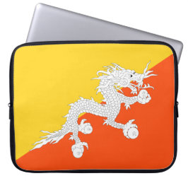 Bhutanische Flagge (Bhutan) (Donnerdrache) Laptopschutzhülle
