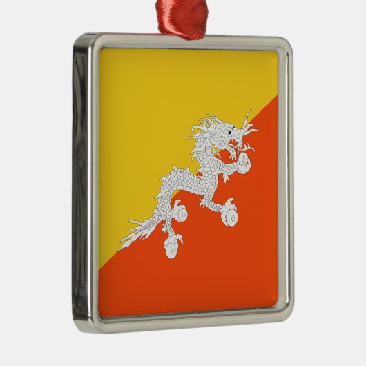 Bhutanische Flagge (Bhutan) (Donnerdrache) Ornament Aus Metall (Rechts)