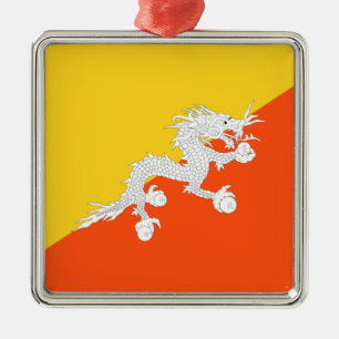 Bhutanische Flagge (Bhutan) (Donnerdrache) Ornament Aus Metall