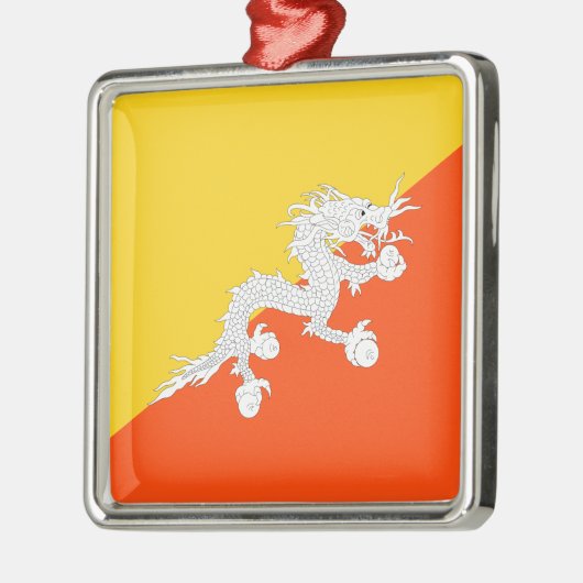 Bhutanische Flagge (Bhutan) (Donnerdrache) Ornament Aus Metall (Links)