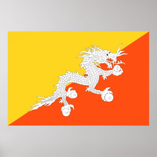 Bhutanische Flagge (Bhutan) (Donnerdrache) Poster (Vorne)