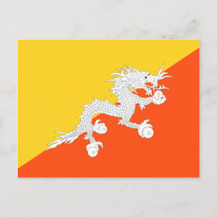 Bhutanische Flagge (Bhutan) (Donnerdrache) Postkarte