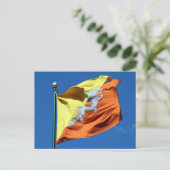bhutanische Flagge Postkarte (Stehend Vorderseite)