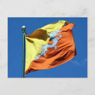 bhutanische Flagge Postkarte