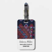 Bhutanische Rugs Gepäckanhänger (Rückseite vertikal)