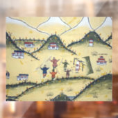 Bhutanisches Haus mit Bogengemälden - Bhutan Fensteraufkleber (Blatt 2)