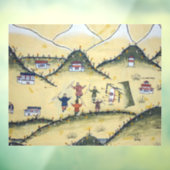 Bhutanisches Haus mit Bogengemälden - Bhutan Fensteraufkleber (Blatt 3)