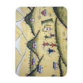 Bhutanisches Haus mit Bogengemälden - Bhutan Magnet (Vertikal)