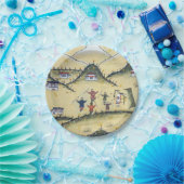 Bhutanisches Haus mit Bogengemälden - Bhutan Pappteller (Party)