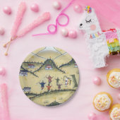 Bhutanisches Haus mit Bogengemälden - Bhutan Pappteller (Party)