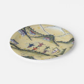 Bhutanisches Haus mit Bogengemälden - Bhutan Pappteller (Schrägansicht)