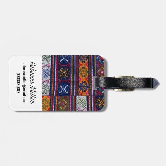 bhutanisches Textil Gepäckanhänger (Rückseite horizontal)