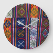 bhutanisches Textil Große Wanduhr (Vorderseite)