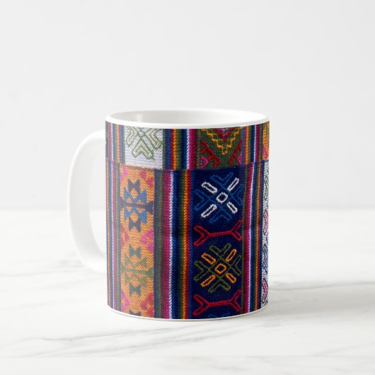 bhutanisches Textil Kaffeetasse (Vorderseite Links)