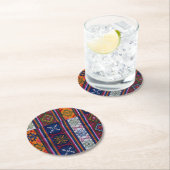 bhutanisches Textil Runder Pappuntersetzer (Vor Ort)