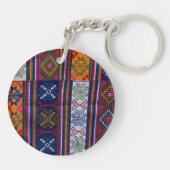 bhutanisches Textil Schlüsselanhänger (Rückseite)