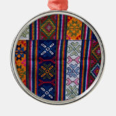 bhutanisches Textil Silbernes Ornament (Vorne)
