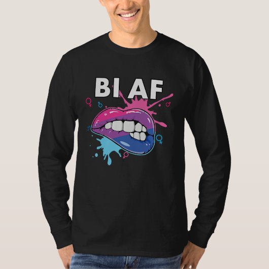 Bi AF Bisexual Rainbow Pride March Bisexuality LGB T-Shirt (Vorderseite)