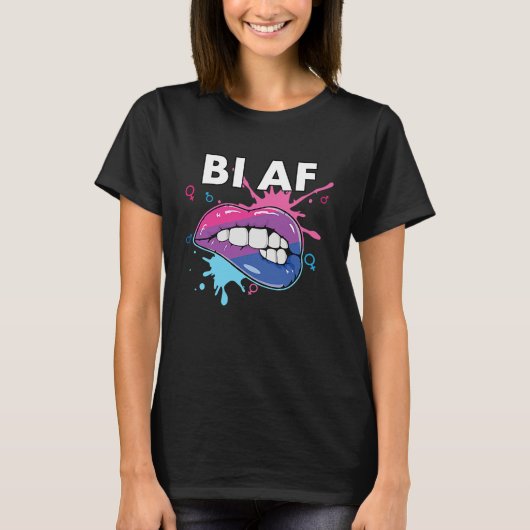 Bi AF Bisexual Rainbow Pride March Bisexuality LGB T-Shirt (Vorderseite)
